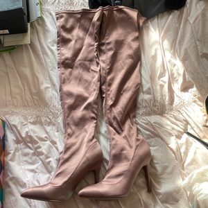 Satin Knee high boots